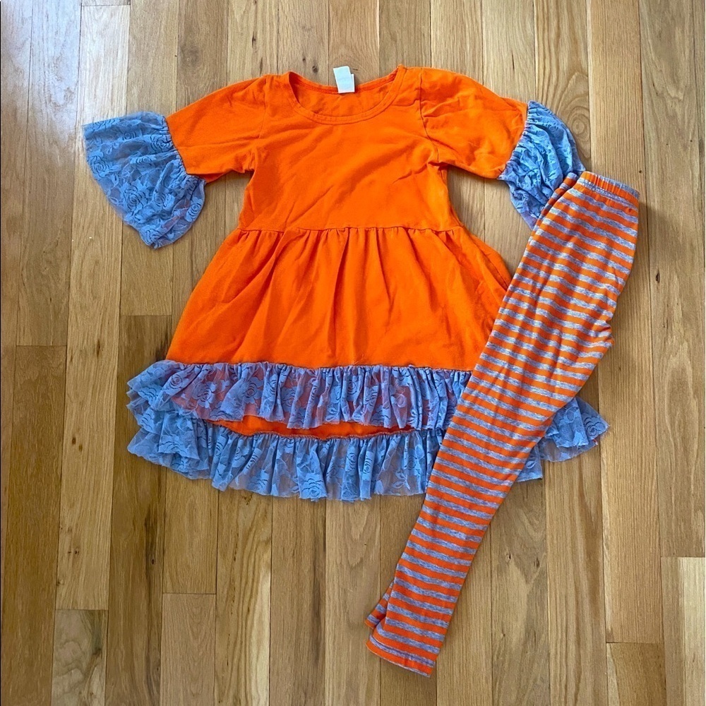 BMG Gray Orange Legging Set 10/12 - Picture 2 of 9